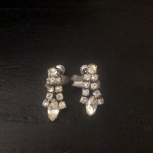 Rhinestone Chandelier Clip-on Screwback Earrings
